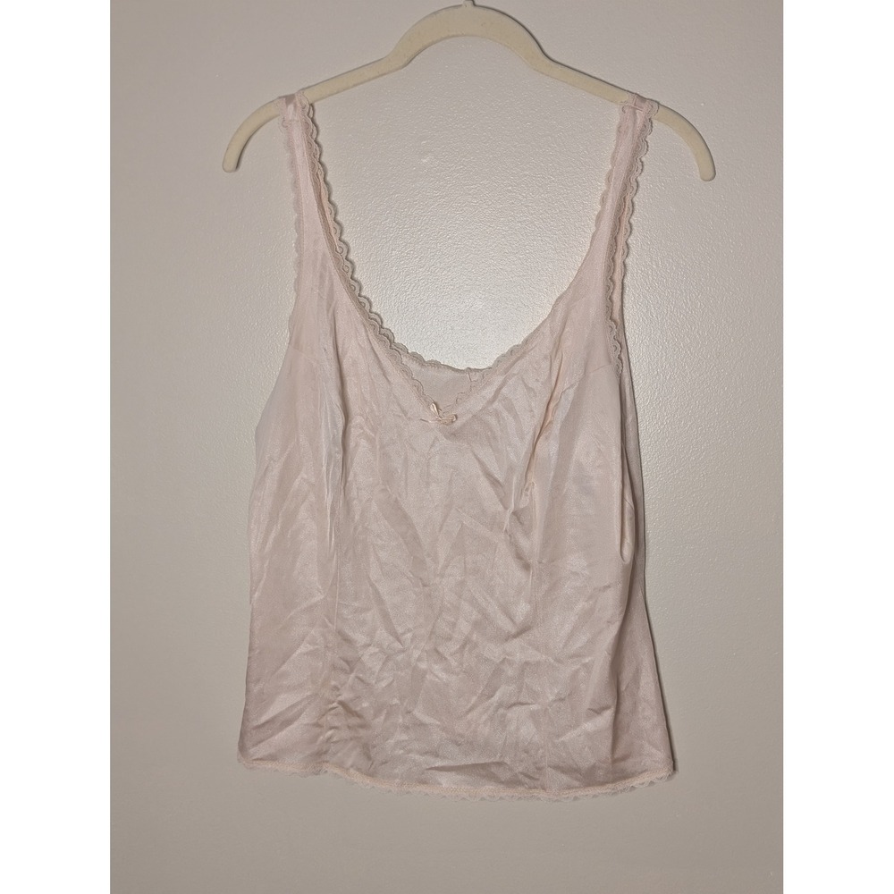Vintage Warner's Perfect Measure Pink Lace Trim Camisole Antron III Nylon 38